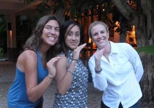 Florie avec Joanna et Janine au Ka Ana Resort Belize